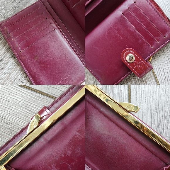 Louis Vuitton EUC Rouge Fauviste Collection Patent Burgundy Vernis French Wallet - Picture 12 of 12